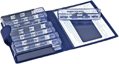 MEDIDOS BLUE WEEKLY PILL BOX VELCRO OPENING/CLOSED 10.5X15.5X2.5 CM_