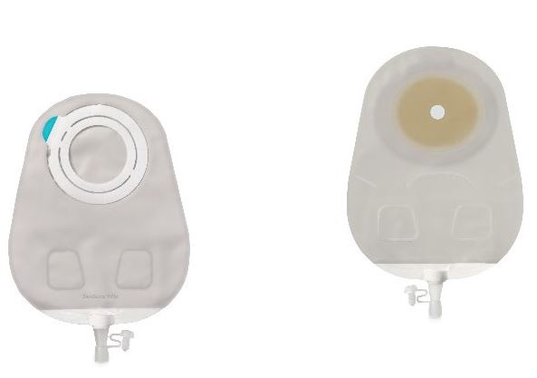 SENSURA MIO FLEX SISTEMA 2 PEZZI CON AGGANCIO ADESIVO SACCA MULTICHAMBER PER UROSTOMIA TRASPARENTE 35MM DA 550 ML 30 PEZZI