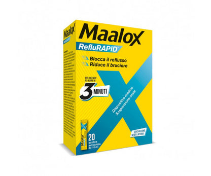 MAALOX REFLURAPID ORAL SUSPENSION 20 SINGLE-DOSE SACHETS OF 10 ML