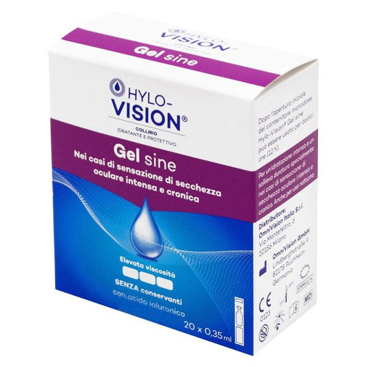 HYLOVISION GEL SINE FM ARTIFICIAL TEARS 20 VIALS OF 0.35 ML