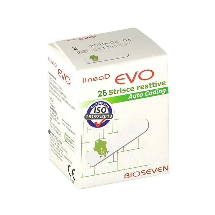 BLOOD GLUCOSE TEST STRIPS LINE D EVO 25 PIECES
