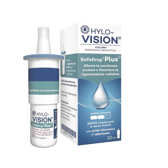 HYLOVISION SAFE DROP PLUS MOISTURIZING AND PROTECTIVE EYE DROPS 10 ML