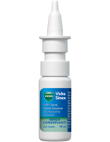 VICKS SINEX 0,5 MG/ML SPRAY NASALE SOLUZIONE 1 FLACONE HDPE DA 10 ML CON POMPA DOSATRICE