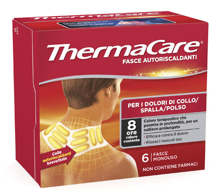 FASCE AUTORISCALDANTI A CALORE TERAPEUTICO THERMACARE COLLO/SPALLA/POLSO 6 PEZZI