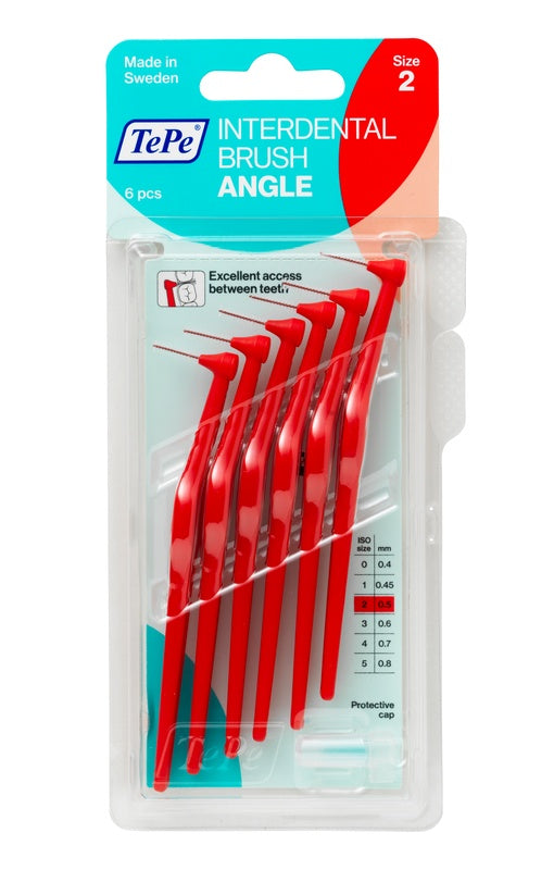 TEPE ANGLE INTERDENTAL BRUSH RED 0.5MM 6 PIECES