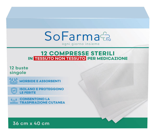 Compressed nonwoven gauze 36x40 cm 12 pieces sofarmapiu'