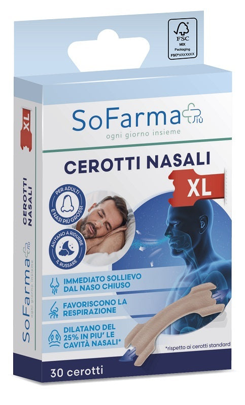 Extra large nasal strip 6.7 x 2cm 30 pieces sofarmapiu'