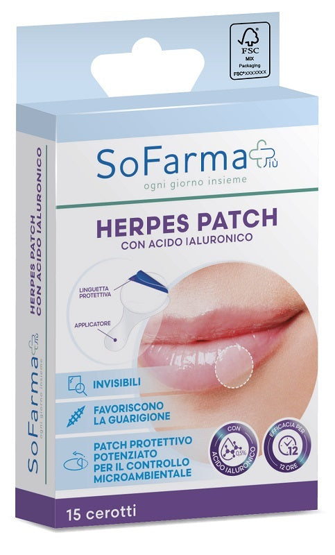 Sofarmapiu' 15-piece hyaluronic acid cold sore patch