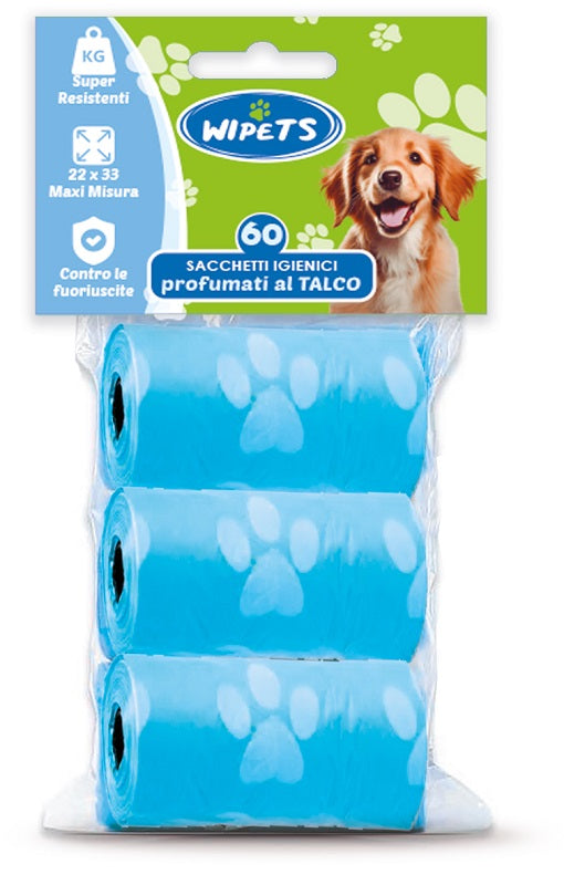Wipets easy sacchetti igienici per animali 60 pezzi