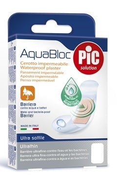 PIC AQUABLOC ANTIBACTERIAL PLASTER 10X15 CM 5 PIECES