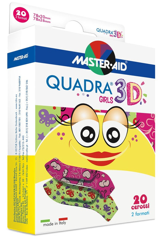MASTER-AID QUADRA 3D GIRLS PATCH 20 ASSORTED PIECES