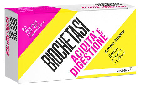 BIOCHETASI ACIDITA' E DIGESTIONE 20 COMPRESSE MASTICABILI AROMA LIMONE