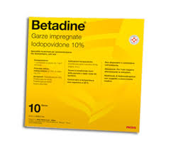 BETADINE*10 garze 10 cm x 10 cm 250 mg