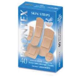 PRONTEX SKIN STRIPS PLASTER 6 ASSORTED SIZES BOX OF 40 PIECES