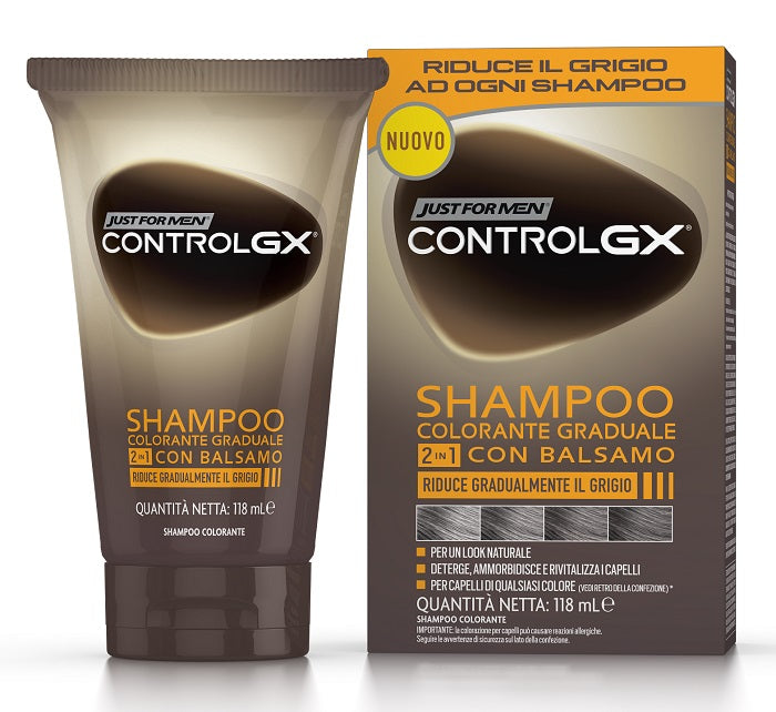 JUST FOR MEN CONTROL GX 2-IN-1 GRADUAL COLORING SHAMPOO WITH CONDITIONER 150 ML