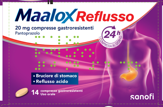 <i>MAALOX REFLUSSO</i> 20 MG COMPRESSE GASTRORESISTENTI