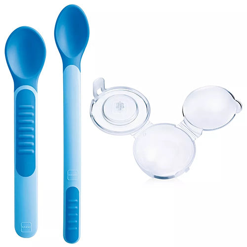 MAM HEAT SENSITIVE SPOONS &amp; COVER 6+ MALE