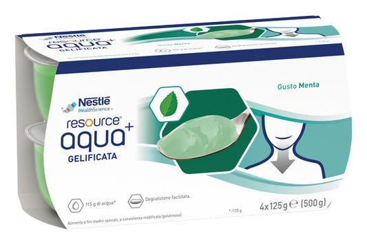 RESOURCE AQUA GELIFIED WATER+MINT CUP 6 4X125 G