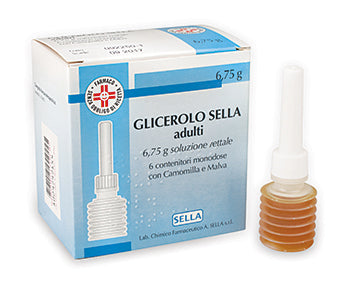 GLYCEROL SELLA ADULTS 6.75 G RECTAL SOLUTION 6 SINGLE-DOSE CONTAINERS WITH CHAMOMILE AND MALLOW