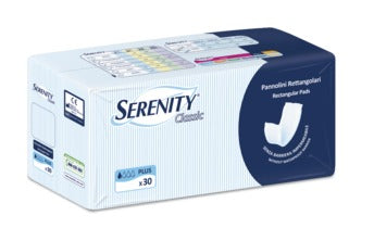 SERENITY CLASSIC WATERPROOF BARRIER-FREE RECTANGULAR INCONTINENCE PAD (30 PIECES)