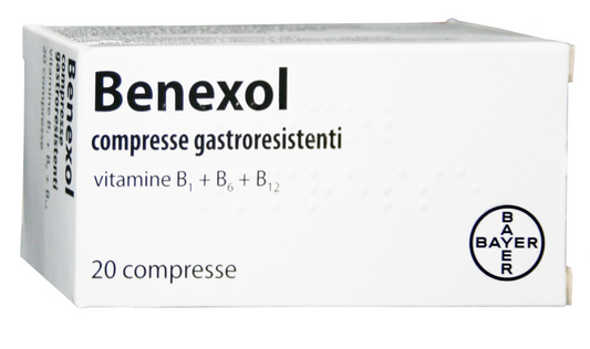 BENEXOL*20 cpr gastrores 250 mg + 250 mg + 500 mcg flacone