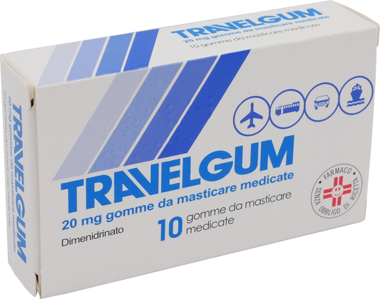 TRAVELGUM 20 MG GOMME DA MASTICARE MEDICATE 10 GOMME