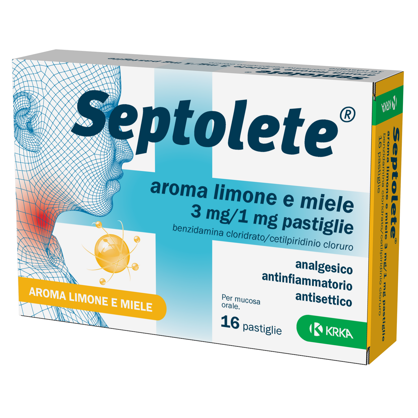 SEPTOLETE AROMA LIMONE E MIELE 3 MG/1 MG PASTIGLIE 16 PASTIGLIE IN BLISTER PVC/PE/PVDC/AL