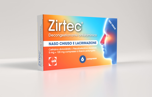 ZIRTEC DECONG ANT 5 MG + 120 MG COMPRESSE A RILASCIO PROLUNGATO 6 COMPRESSE IN BLISTER PVC-AL