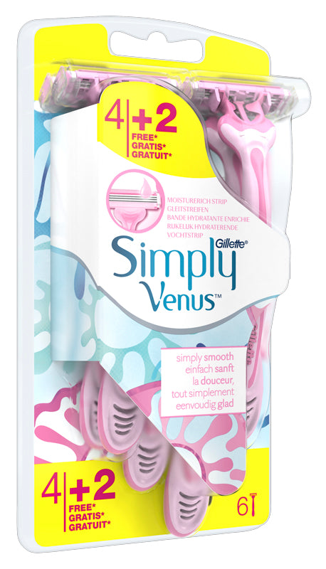 GILLETTE VENUS SIMPL3 4 PIECES + 2 G