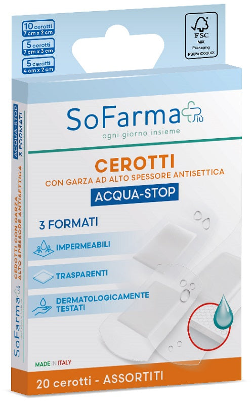 CEROTTO ACQUASTOP ASSORTITI 20 PEZZI SOFARMAPIU'