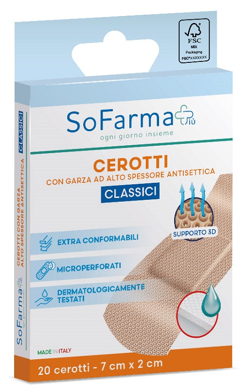 SOFARMAPIU' CLASSIC PLASTER 7X2 CM 20 PIECES