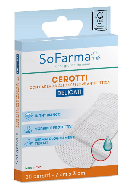 SOFARMAPIU' 20-Piece Delicate Plaster 7x3 cm