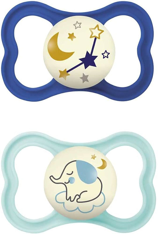 MAM AIR NIGHT SUCCHIETTO 16+ MESI SILICONE MASCHIO 2 PEZZI