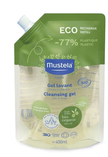 MUSTELA ECO-REFILL ORGANIC CLEANSING GEL 400 ML