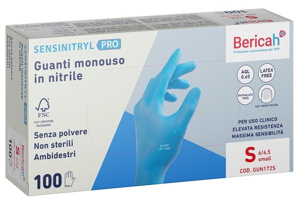 SENSINITRYL PRO SMALL NITRILE DISPOSABLE GLOVES 100 PIECES