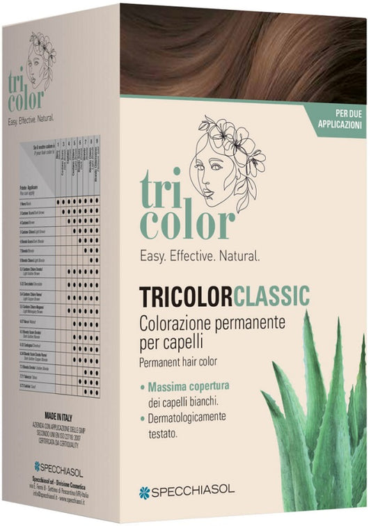 TRICOLOR CLASSIC 6.32 CHESTNUT 2 TUBES 50 ML + 2 SHAKERS 50 ML + 4 SACHETS 8 ML