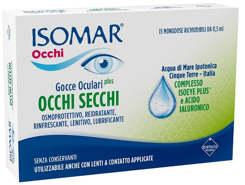 ISOMAR DRY EYES PLUS EYE DROPS HYALURONIC ACID 0.20% 15 VIALS