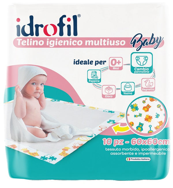 IDROFIL TELINO IGIENICO MULTIUSO BABY 60X60 CM 15 PEZZI