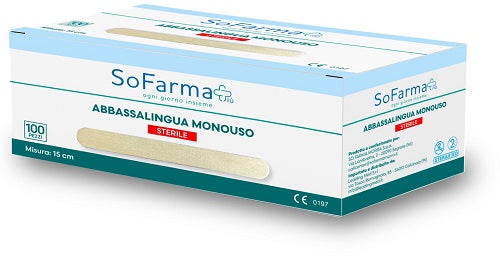 ABBASSALINGUA MONOUSO IN LEGNO STERILE 100 PEZZI SOFARMAPIU'