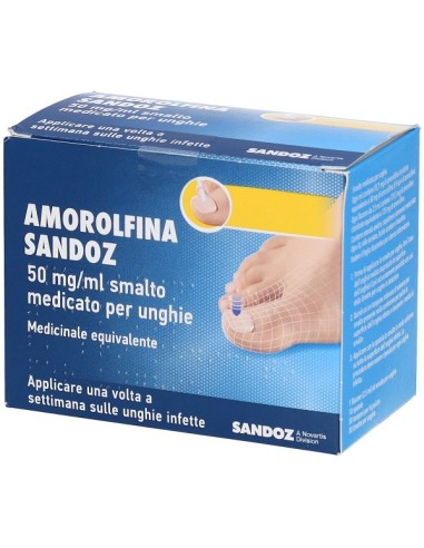 AMOROLFINA SAN 50 MG/ML SMALTO MEDICATO PER UNGHIE 1 FLACONE IN VETRO DA 2,5 ML