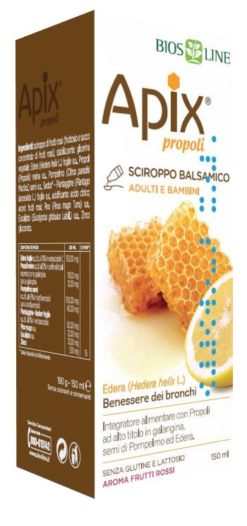 APIX PROPOLI SCIROPPO BALSAMICO SENZA CONSERVANTI 150 ML BIOSLINE