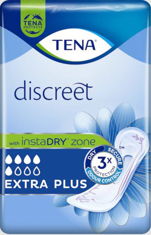 ASSORBENTE INCONTINENZA LEGGERA TENA DISCREET EXTRA PLUS 16 PEZZI