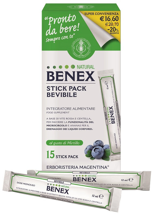 BENEX BEVIBILE 15 STICK DA 12 ML TAGLIO PREZZO