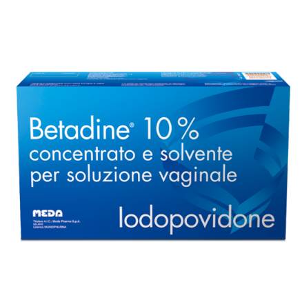 BETADINE "10% CONCENTRATE AND SOLVENT FOR VAGINAL SOLUTION" 5 BOTTLES 140 ML + 5 VIALS 10 ML + 5 CANNULAE"