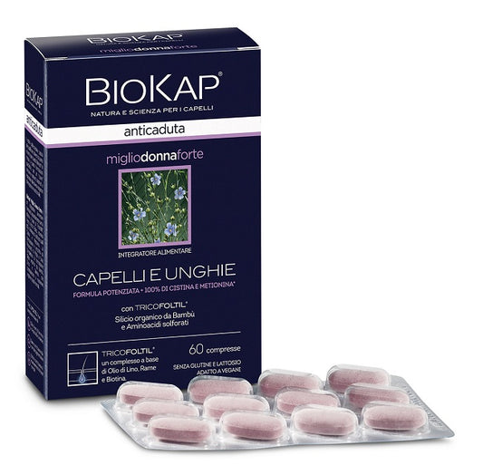 BIOKAP ANTICADUTA MIGLIO DONNA FORTE CON TRICOFOLTIL 60 COMPRESSE