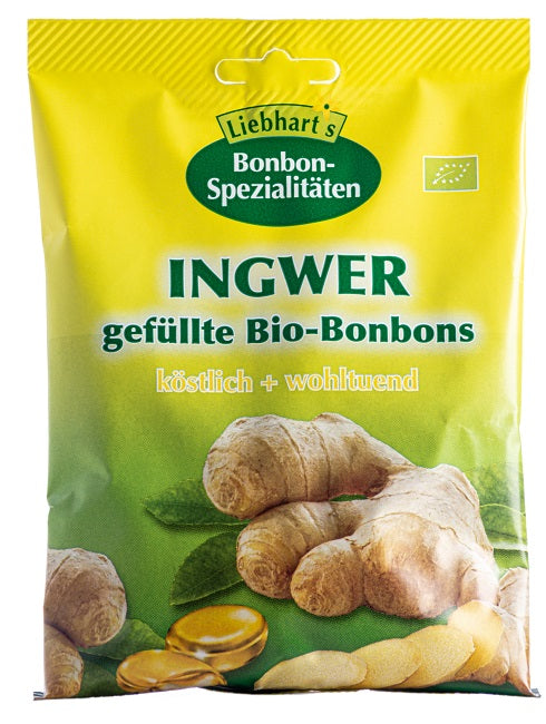 ORGANIC GINGER BONBONS 100 G 18 FILLED CANDIES