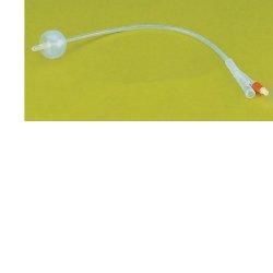 Pure silicone urethral Foley catheter, CH16, two-way. Nelaton tip, 10 ml balloon capacity. Smooth surface.
