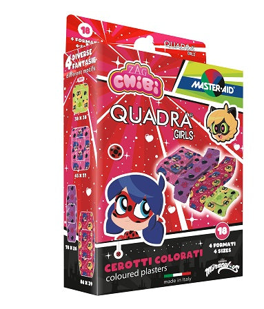 CEROTTO MASTER-AID QUADRA GIRLS LADY BUG ASSORTITI 18 PEZZI