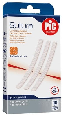 PIC SOLUTION SUTURE PLASTER 6 X 100 MM 10 PIECES