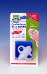 CUSCINETTO PER DITA A MARTELLO REALIZZATO IN GEL DI SILICONEBIANCO SEMITRASPARENTE SAGOMATA PER PROTEGGERE E DISTENDERE LE DITA CONTRATTE IGIENEPIEDE 2 PEZZI